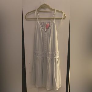 Light blue ish gray drop waist sundress